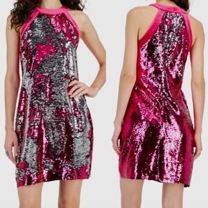 Sam Edelman Women's Pink Sequin Sleeveless Cocktail Sheath Dress Size 4